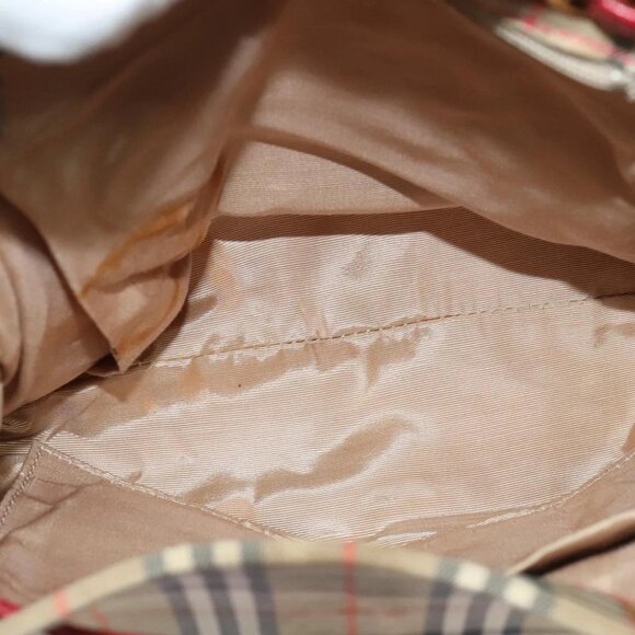 BURBERRY Nova Check Backpack Canvas Beige Red gold Auth BD1627 - Picture 12 of 15